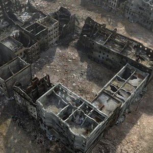 ruined city ww2 warsaw model