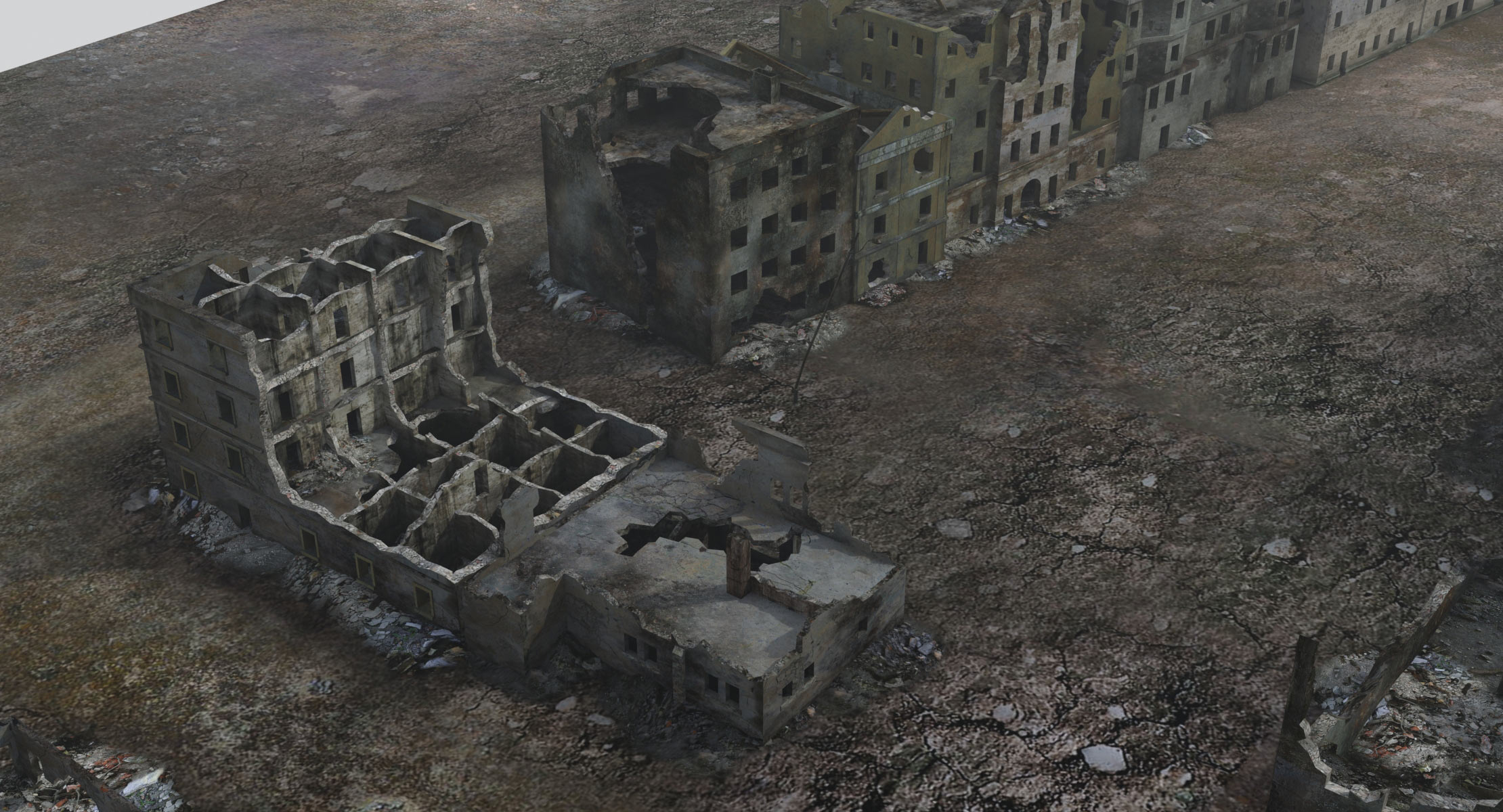 Ruined city ww2 warsaw model - TurboSquid 1277809