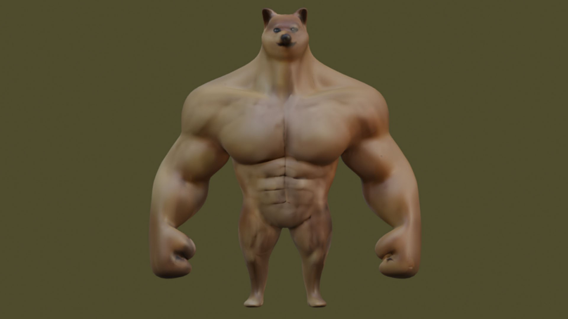 肌肉柴犬3D模型- TurboSquid 2319601