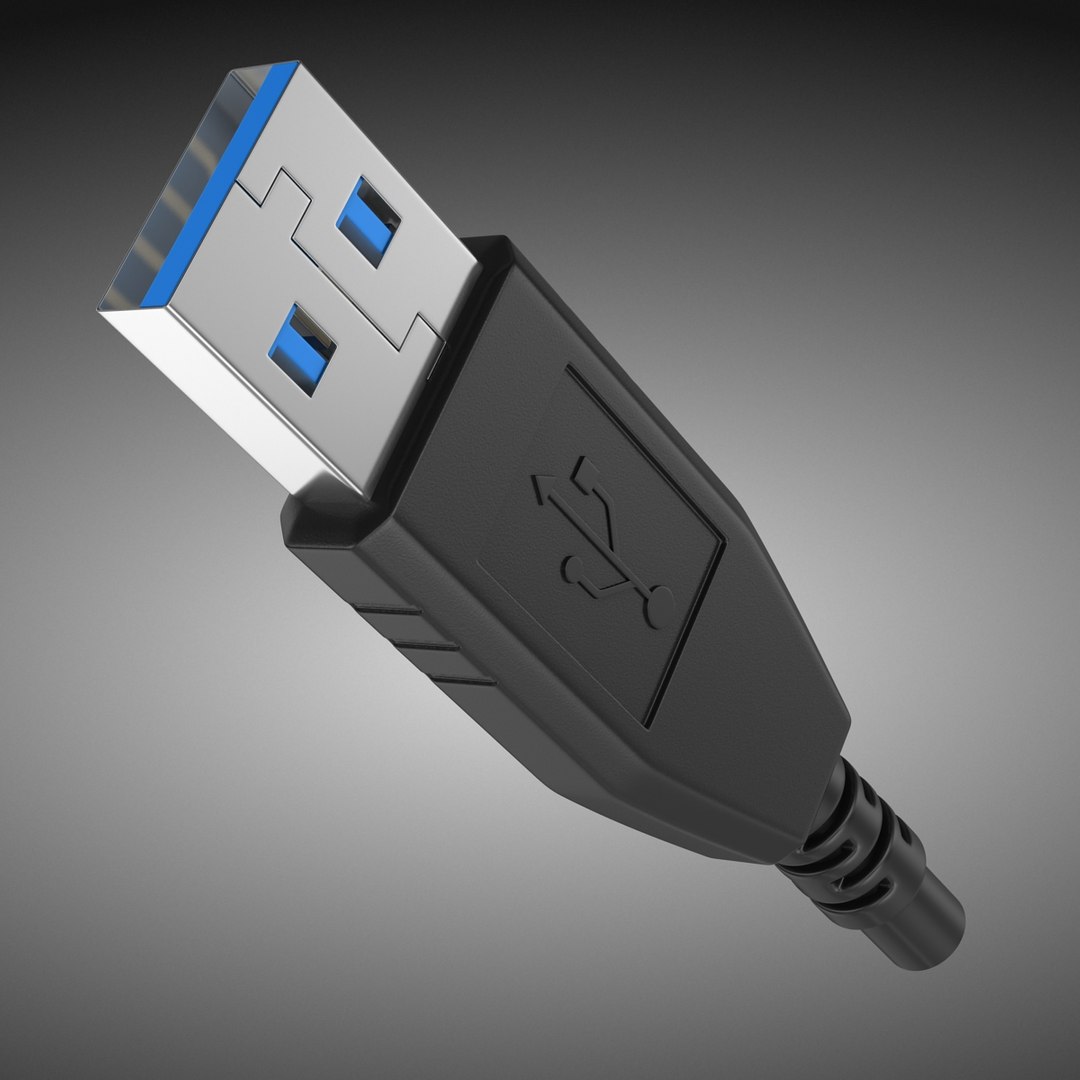 usb plug jack 3d model
