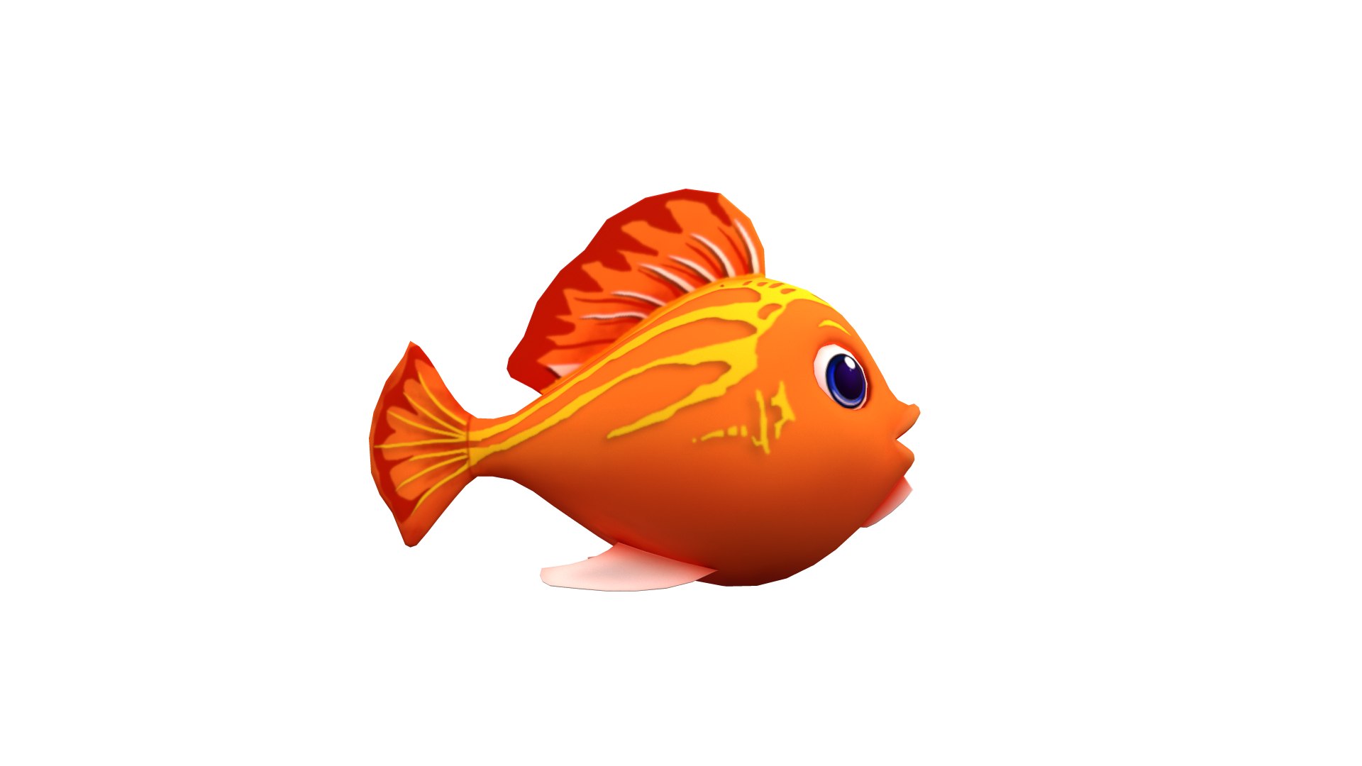 Red Lyretall Molly Fish Toon 3D - TurboSquid 1586041