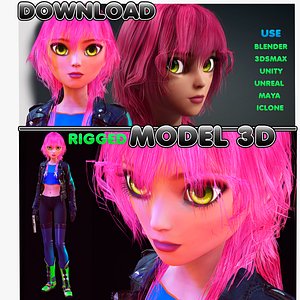 3D model WARRIOR GIRL CHARACTER 3D