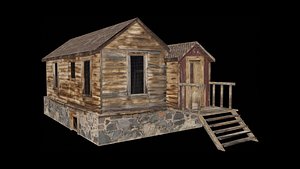 Western Big Wooden Country House 3D model