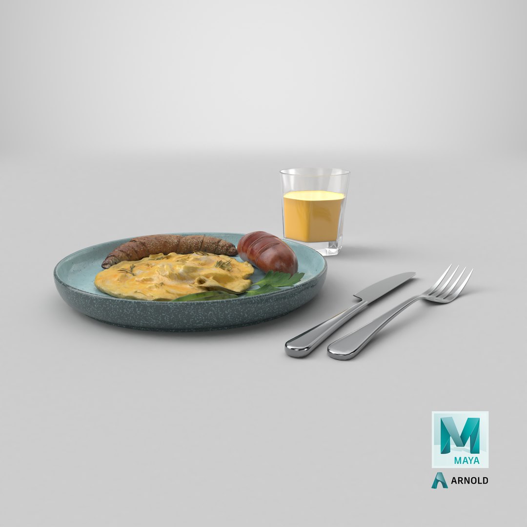 Breakfast with omlette sausage and juice 3D model https://p.turbosquid.com/ts-thumb/L0/cklDae/nF/stemcell_maya_arnold_render/png/1784037132/1920x1080/fit_q87/c5772b89c9d463c8fee39836e21ed074407e8320/stemcell_maya_arnold_render.jpg