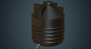 3D storage water tank 1a model