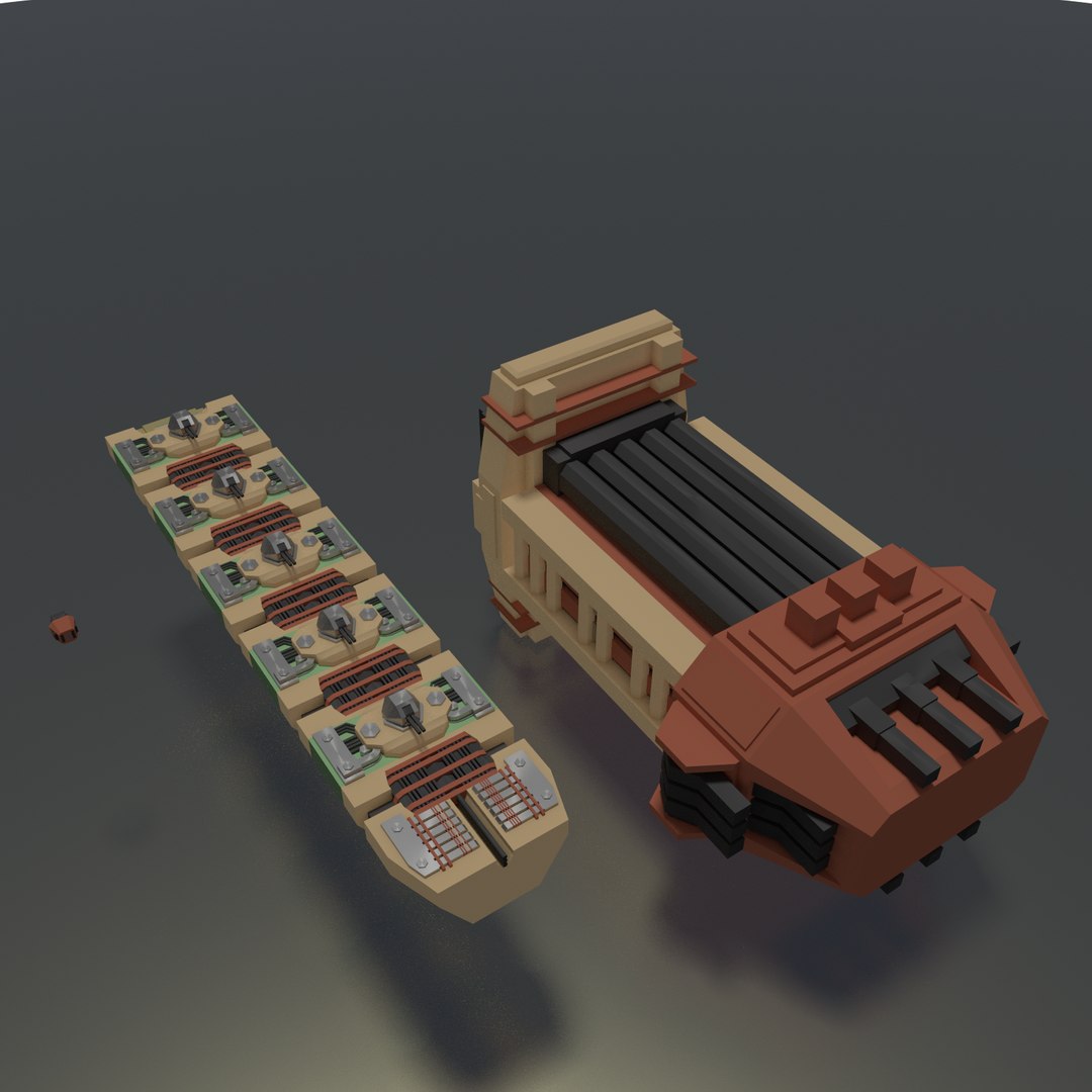 modelo 3d paquete de nave espacial de baja poli - TurboSquid 1423579