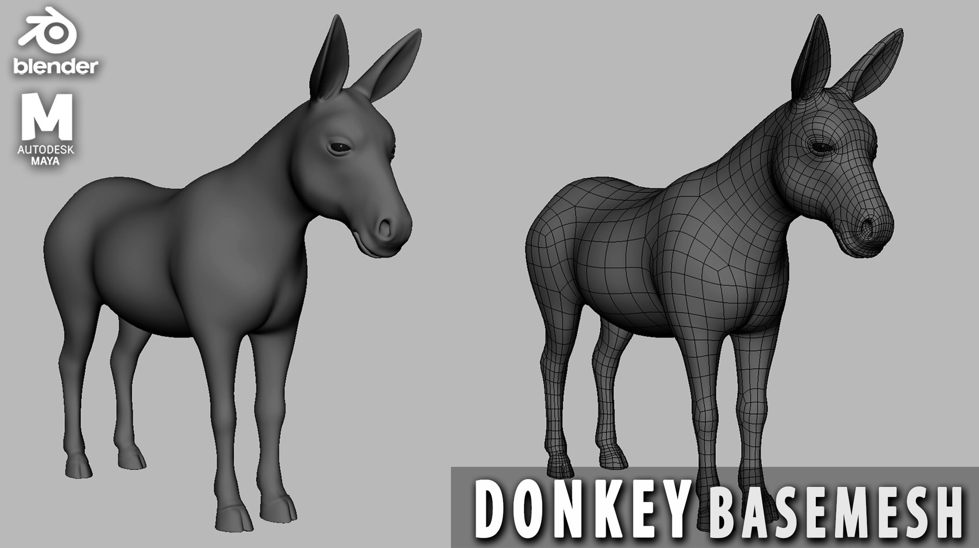 3D 19 Domestic Animal Colection https://p.turbosquid.com/ts-thumb/L0/jVFNxQ/Yi/donkey/jpg/1716879047/1920x1080/fit_q87/b95ade69462da4dec276652ad30da909b089293d/donkey.jpg