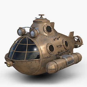Steampunk Cartoon Submarine