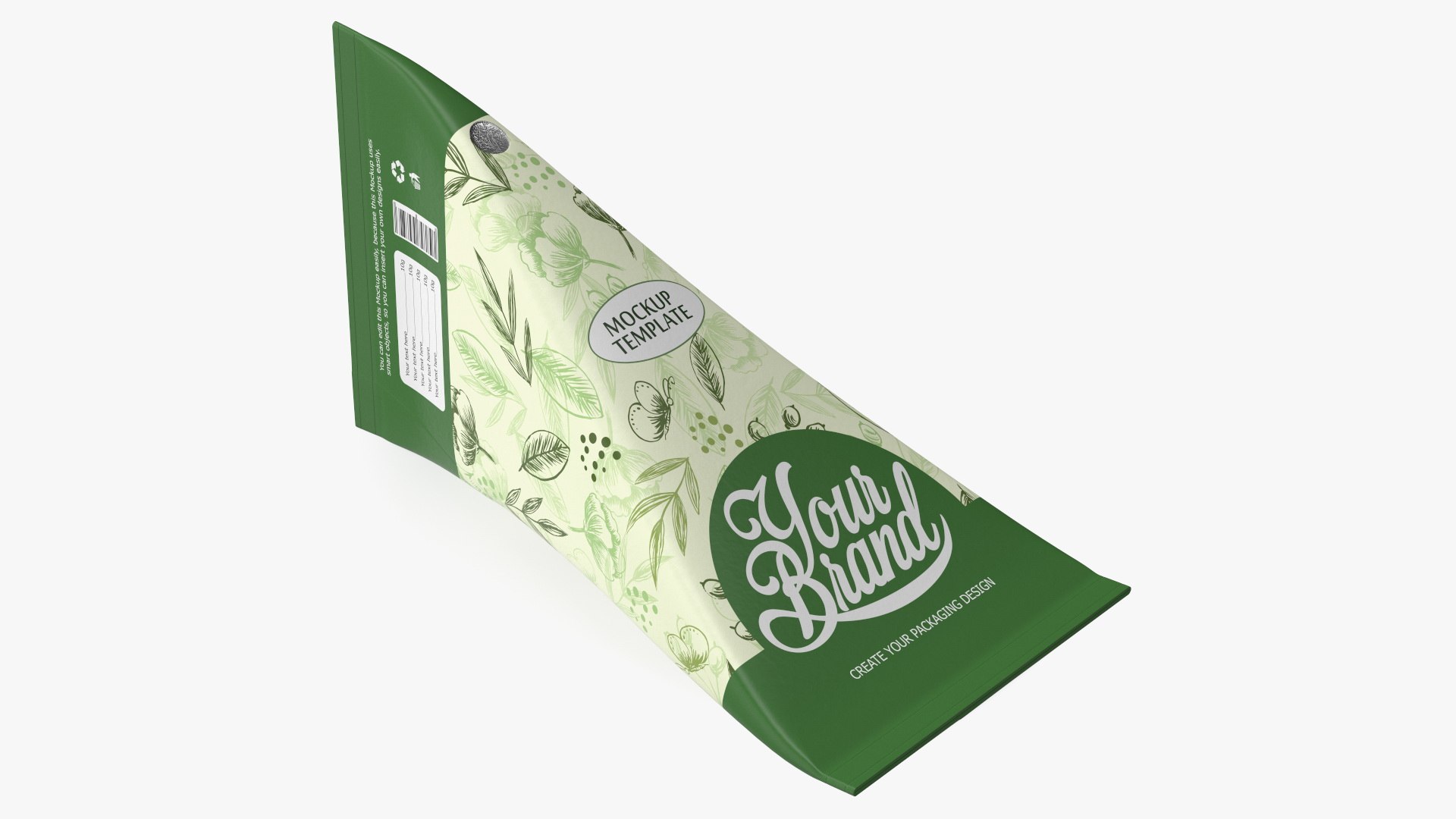 Triangle Aseptic Package Mockup Green Mockup 3D model preview