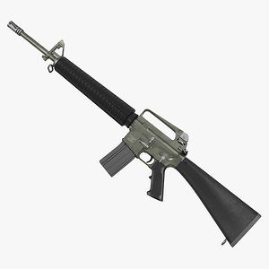 rifle m16a2 modeled 3ds