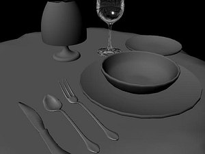 dinner table 3d obj
