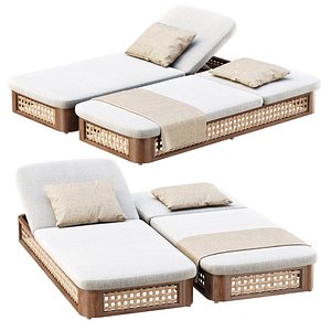 3D model Sofia Rattan Chaise Lounge