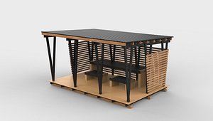 Wooden alcove 3D model