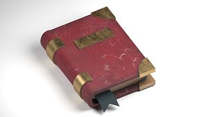 3D Red old book model asset for game Low-poly