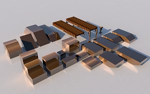 Pack of platforms Low-poly
