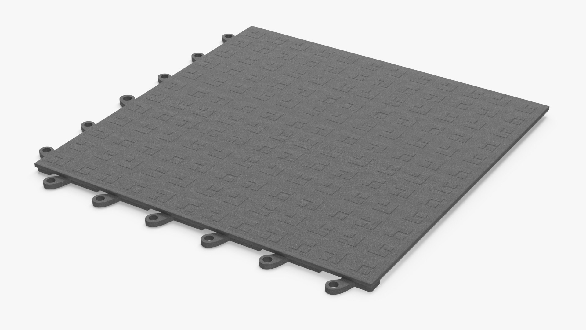 Interlocking Garage Floor Tile Grey 3D model preview