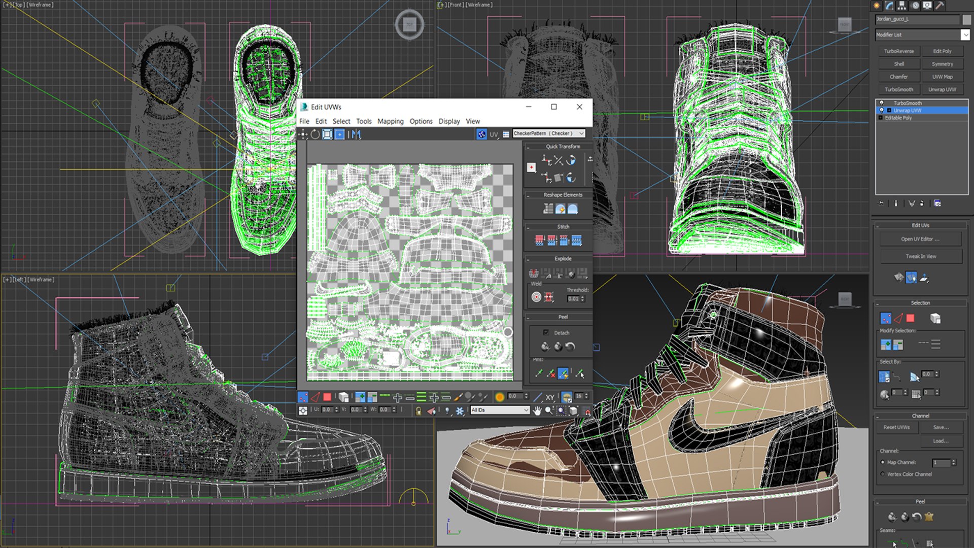 Jordan Gucci Sneakers 3D model - TurboSquid 1736036