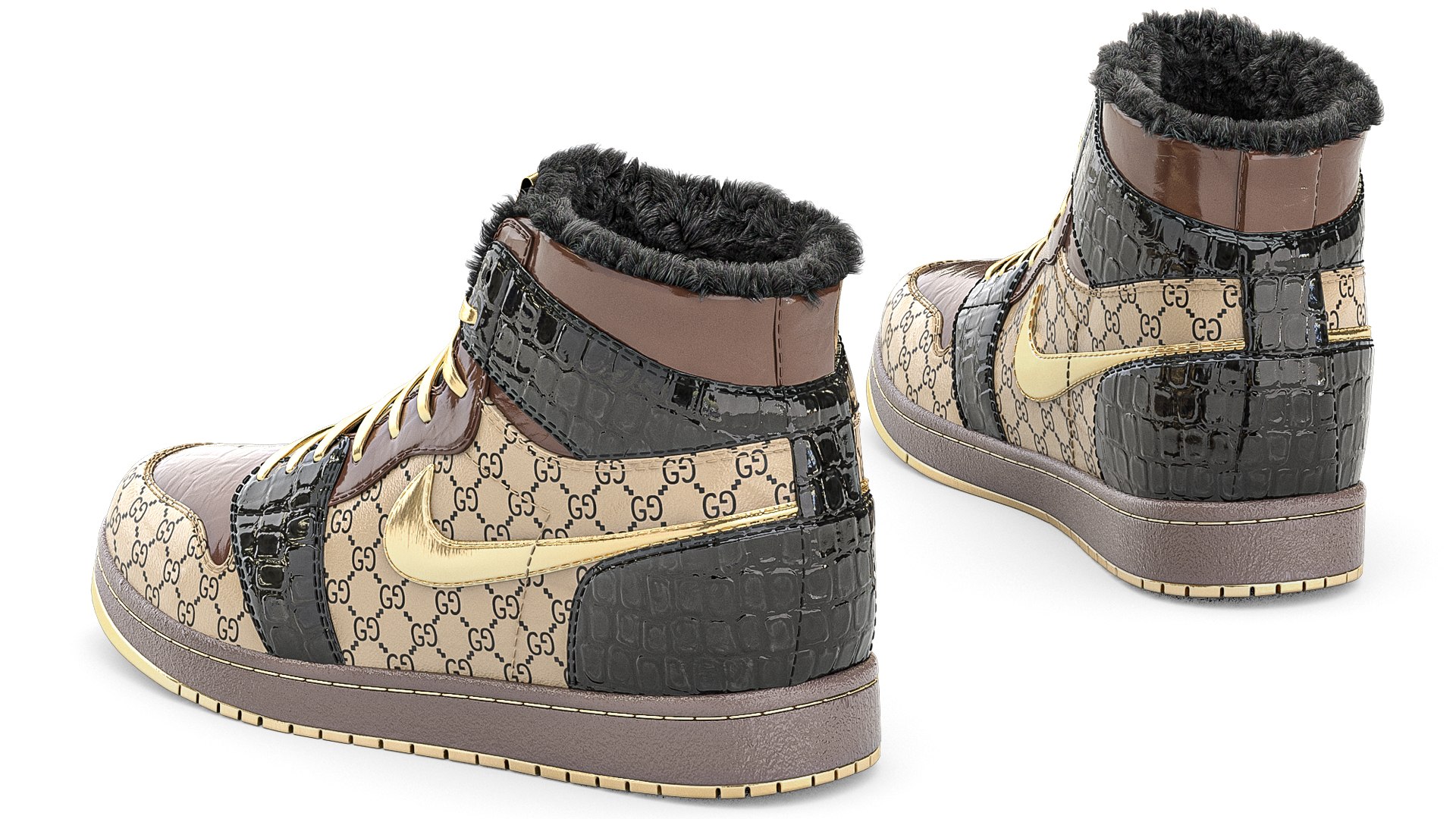 3D Jordan Gucci Sneakers - TurboSquid 1861596