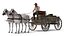 3D Gold Rush Miner with Wagon and Horses model