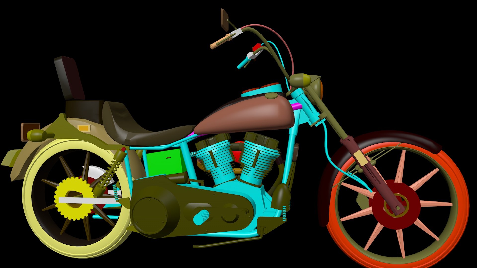 3D модель harley davison lowrider custom softail 1984 - TurboSquid 2087262