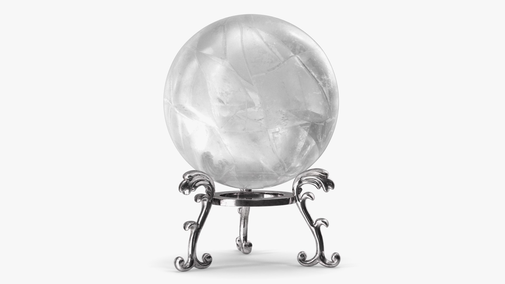 Quartz Crystal Sphere on Silver Stand 3D model TurboSquid 2021226