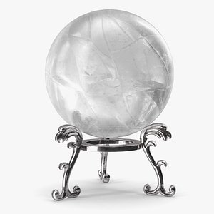 Quartz Crystal Sphere on Silver Stand
