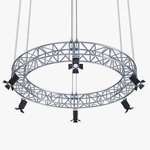 Circular Truss Stage LED Wash Lighting Studio 3D model