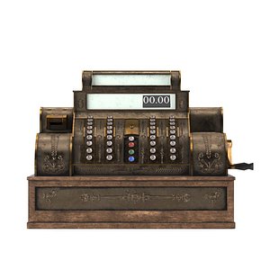 3D model old cash register