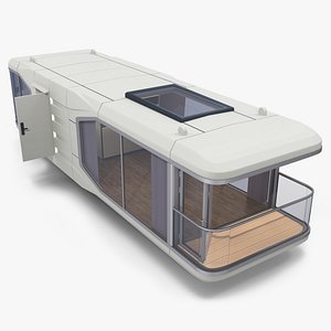 Futuristic Capsule House Lights On