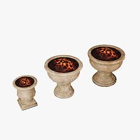 Ancient Stone Fire Vessel