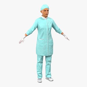 female surgeon mediterranean blood 3d model