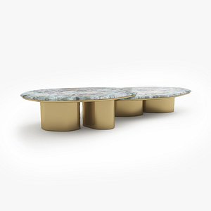 3D Marble Coffee Table Set