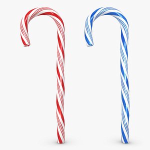 3d model candy cane 2 colors