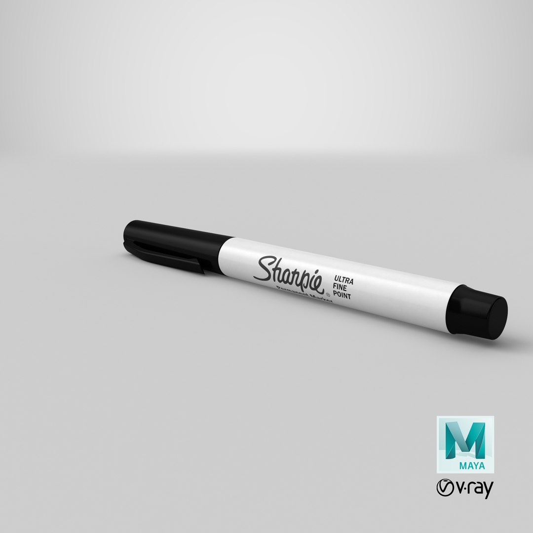 3D Sharpie Marker - Branded - TurboSquid 1312666