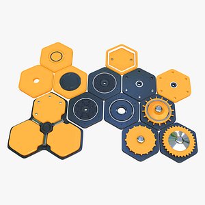 Modular SciFi Hex Constructor M1 3D model