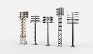 stadium light set 3D model 3D