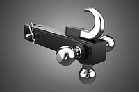 HOOK HITCH BALL MOUNT TRAILER SHANK RECEIVER DRAWBAR TOWING TOW