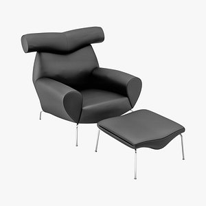 hans j leather chair 3d model