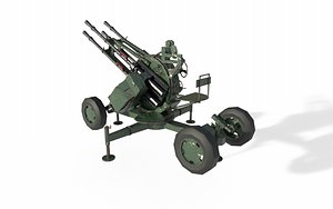 zpu-4 quadruple guns 3D model