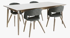realistic dining set mio 3D model