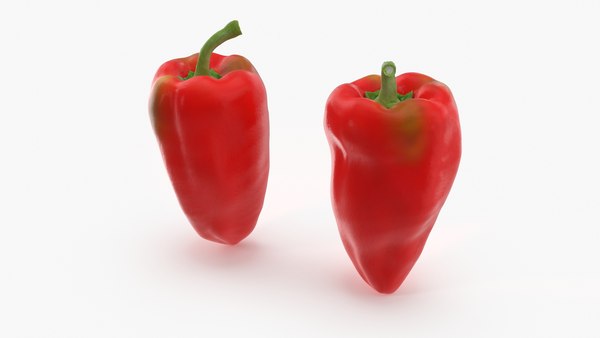modelo 3d Red Long Pepper Bicolor - TurboSquid 1980776
