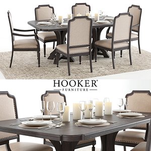 set hookers corsica dining table 3D model