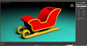 3D model christmas santa sleigh