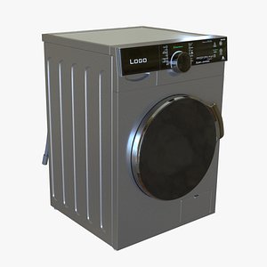 3D Washing Machine Silver color