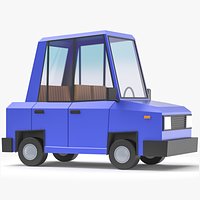 Cartoon Car Low Poly 3D Model 02
