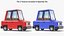 Низкополигональная 3D-модель мультяшного автомобиля 02