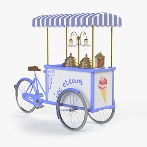 3D model ice cream mobile handcart