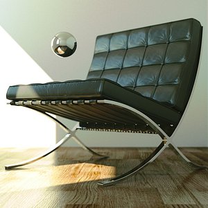 barcelona chair 3d obj