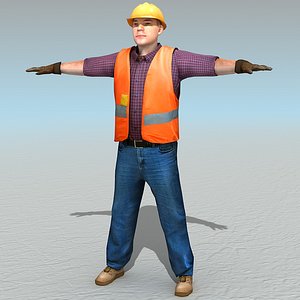 3d casual worker model