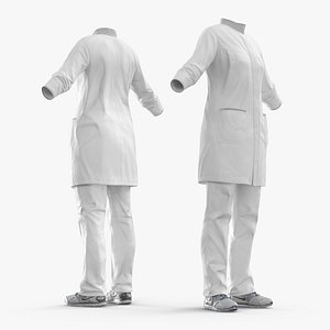 Hospital Doctor Uniform Long Sleeve White